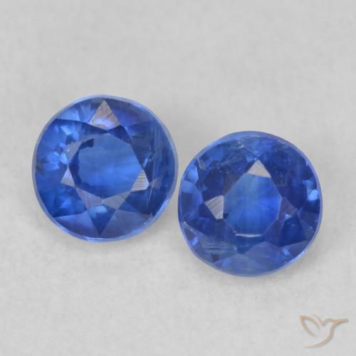 Gemme di Cianite Blu navy chiaro naturale da 0.57 ct, Rotondo, VS-SI