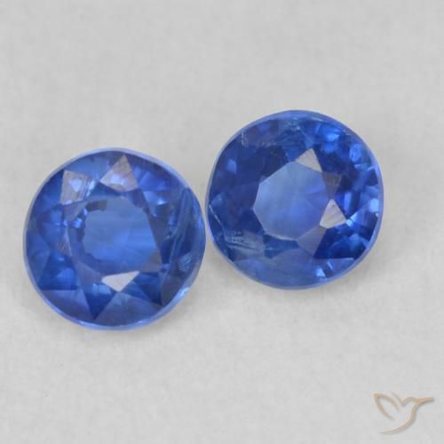 Gemme di Cianite Blu navy chiaro naturale da 0.57 ct, Rotondo, VS-SI
