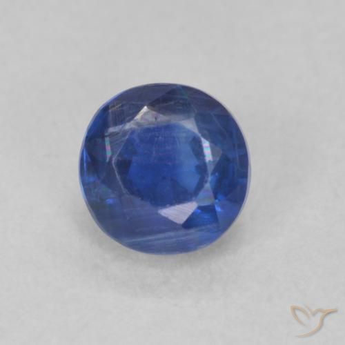 0.45ct Naturale Blu navy Cianite, Rotondo, SI