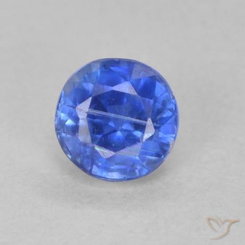 0.44ct Naturale Blu profondo azzurro Cianite, Rotondo, SI, Photo A