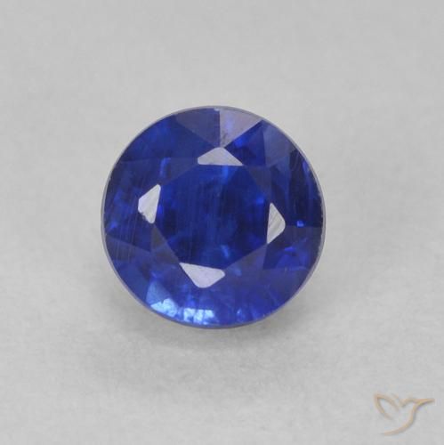 0.58ct Naturale Blu scuro Cianite, Rotondo, SI