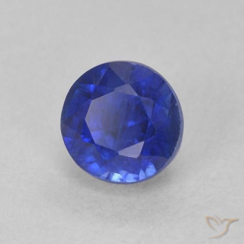 Cianite Blu scuro naturale da 0.58 ct, Rotondo, SI