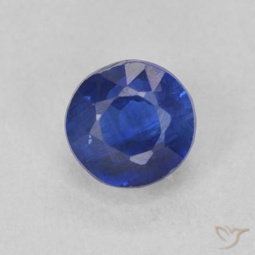 0.54ct Naturale Blu scuro Cianite, Rotondo, SI