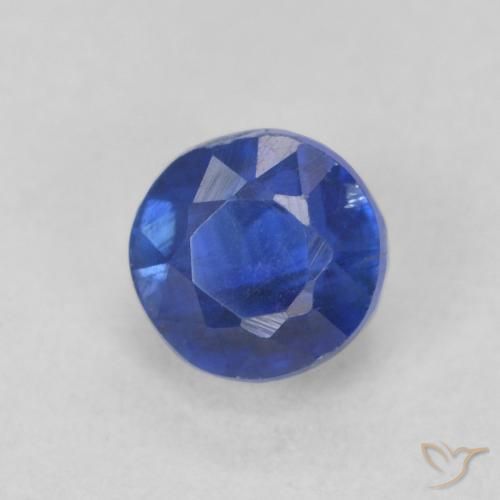 Cianite Blu scuro naturale da 0.54 ct, Rotondo, SI