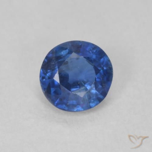 0.34ct Naturale Blu scuro Cianite, Rotondo, SI