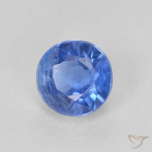Cianite Blu navy chiaro naturale da 0.46 ct, Rotondo, SI