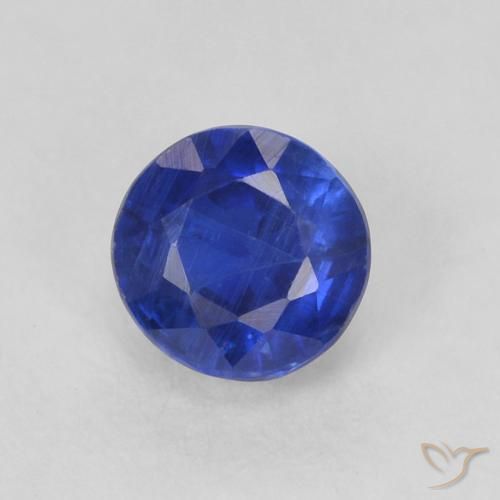 0.46ct Naturale Blu scuro Cianite, Rotondo, SI