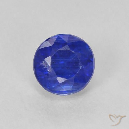 0.44ct Naturale Blu Navy Intenso Cianite, Rotondo, SI