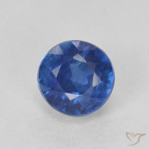 0.55ct Naturale Blu scuro Cianite, Rotondo, SI