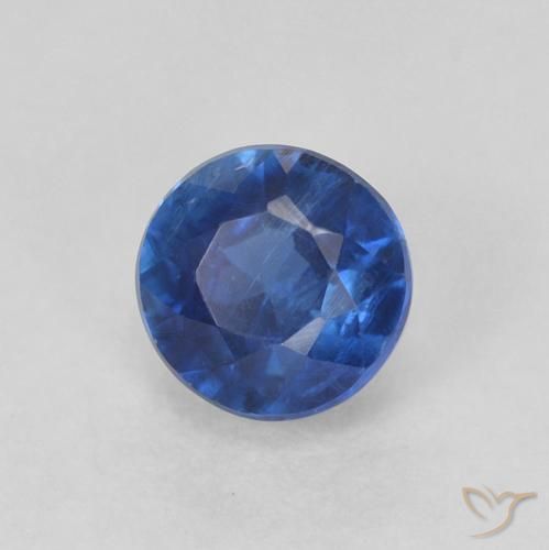 Cianite Blu scuro naturale da 0.55 ct, Rotondo, SI