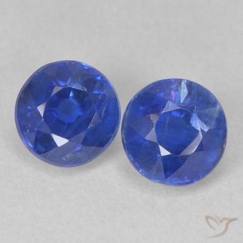 1.56ctw Naturale vero blu Cianite, Rotondo, SI