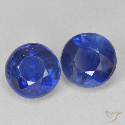 Gemme di Cianite Blu navy naturale da 1.62 ct, Rotondo, SI