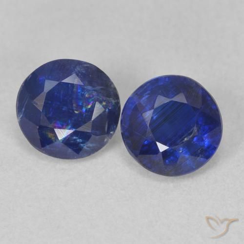 1.12ctw Naturale Blu scuro Cianite, Rotondo, SI