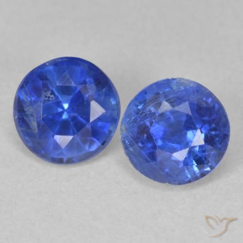 1.38ctw Naturale vero blu Cianite, Rotondo, SI