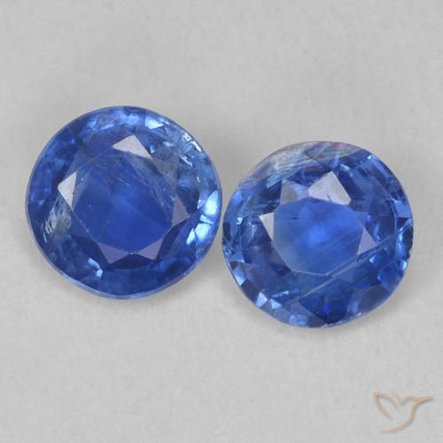 1.02ctw Naturale Blu navy Cianite, Rotondo, SI