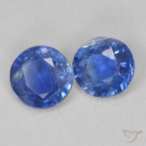 Gemme di Cianite Blu navy naturale da 1.02 ct, Rotondo, SI