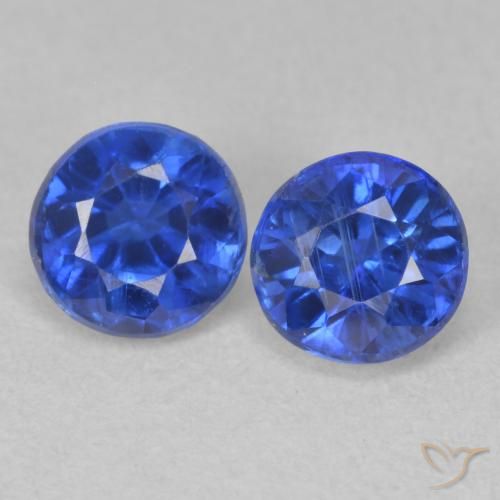 1.56ctw Naturale vero blu Cianite, Rotondo, SI
