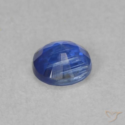 Cianite Blu navy chiaro naturale da 0.34 ct, Rotondo, SI