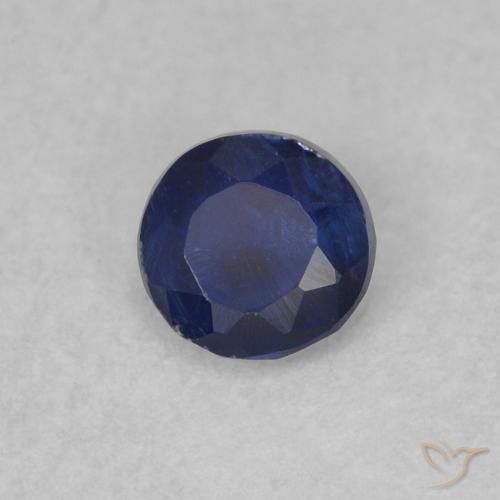 Cianite Blu scuro naturale da 0.30 ct, Rotondo, SI