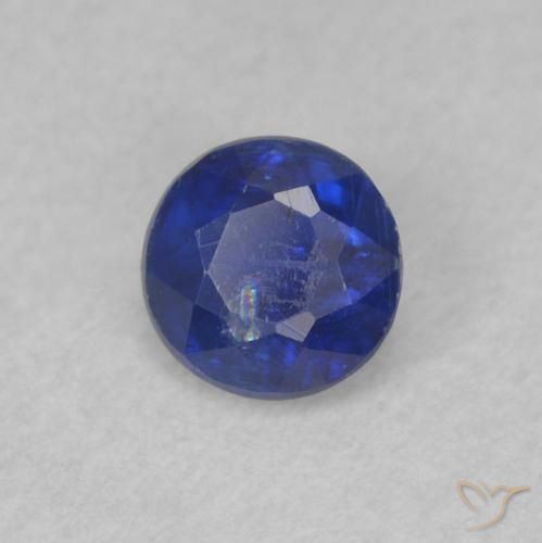 Cianite Blu scuro naturale da 0.37 ct, Rotondo, SI