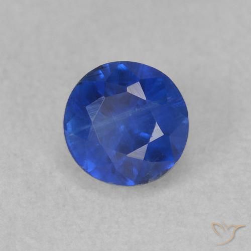 Cianite Blu profondo azzurro naturale da 0.51 ct, Rotondo, SI