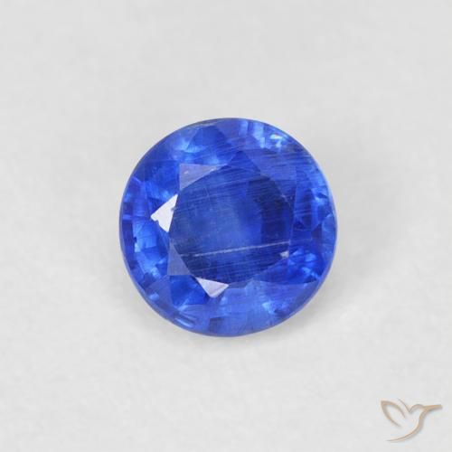 0.34ct Naturale Blu profondo azzurro Cianite, Rotondo, SI