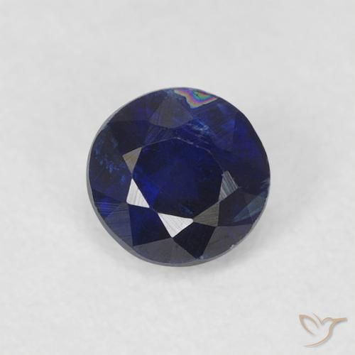 0.43ct Naturale Blu scuro Cianite, Rotondo, SI
