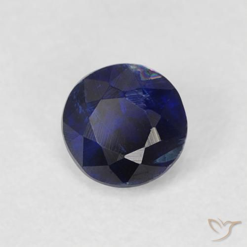 Cianite Blu scuro naturale da 0.43 ct, Rotondo, SI