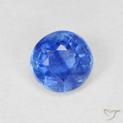 0.42ct Naturale Blu navy medio Cianite, Rotondo, SI