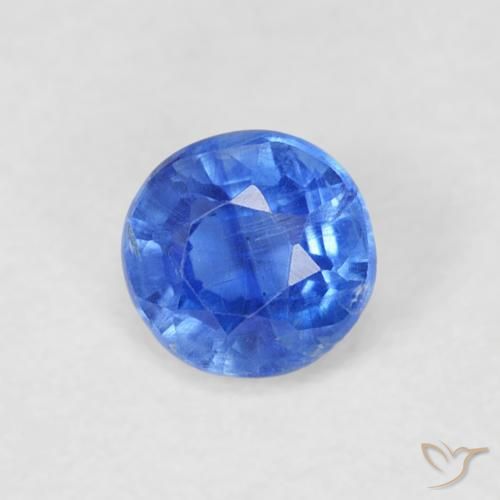 Cianite Blu navy medio naturale da 0.42 ct, Rotondo, SI