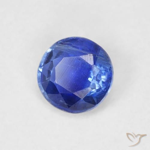 Cianite Blu scuro naturale da 0.36 ct, Rotondo, SI