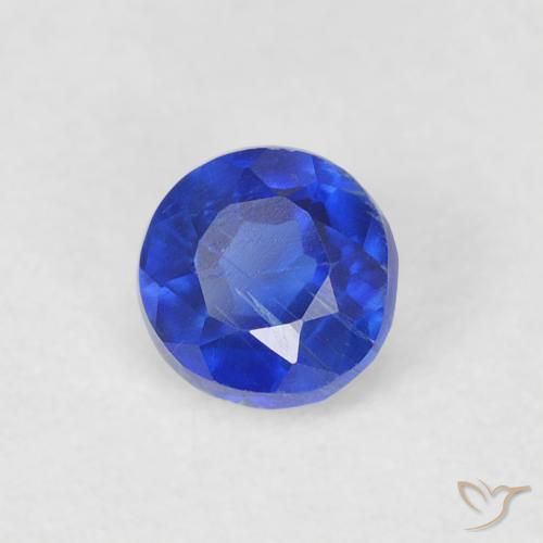 Cianite Blu profondo azzurro naturale da 0.39 ct, Rotondo, SI