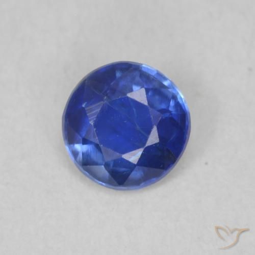 Cianite Blu scuro naturale da 0.32 ct, Rotondo, SI