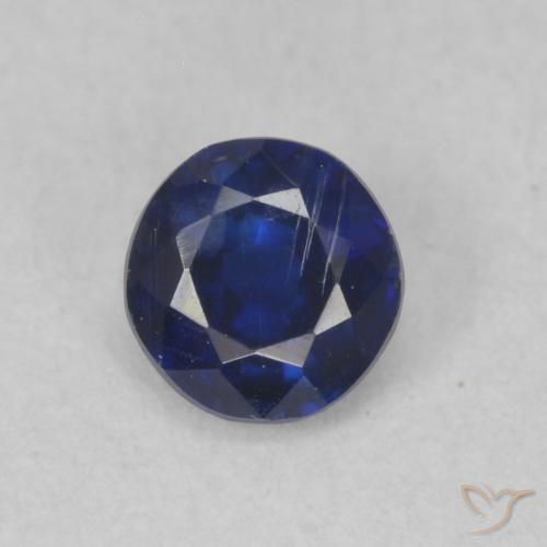 0.42ct Naturale Blu scuro Cianite, Rotondo, SI