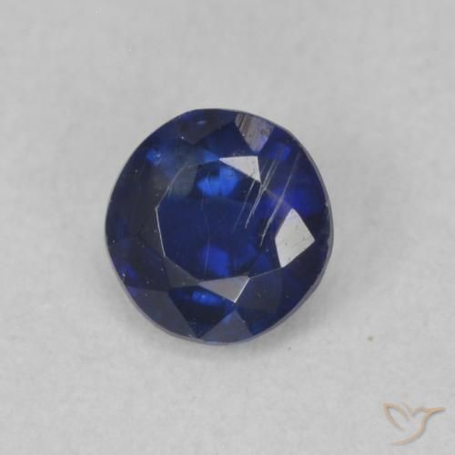 Cianite Blu scuro naturale da 0.42 ct, Rotondo, SI