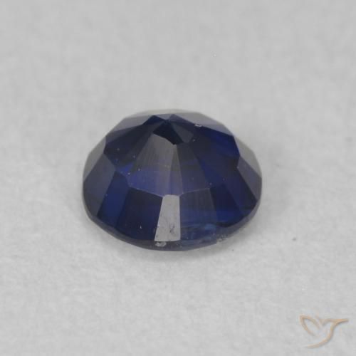 Cianite Blu scuro naturale da 0.42 ct, Rotondo, SI