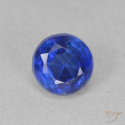 0.47ct Naturale Blu scuro Cianite, Rotondo, SI