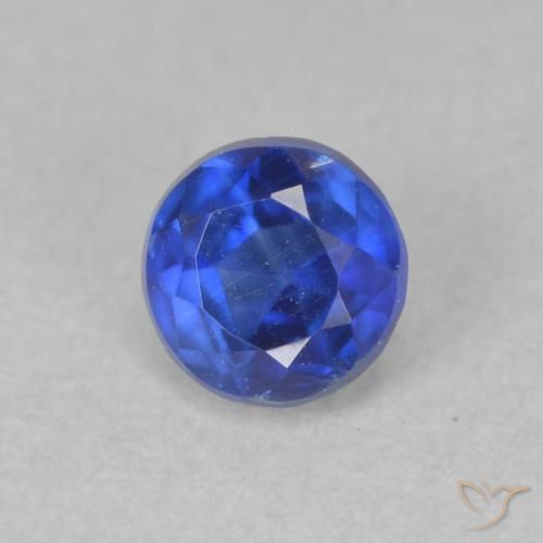Cianite Blu scuro naturale da 0.47 ct, Rotondo, SI