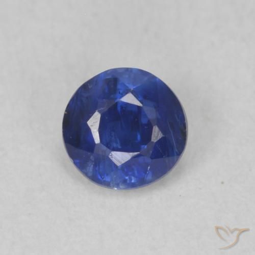 0.39ct Naturale Blu scuro Cianite, Rotondo, SI