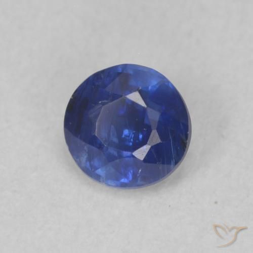 Cianite Blu scuro naturale da 0.39 ct, Rotondo, SI