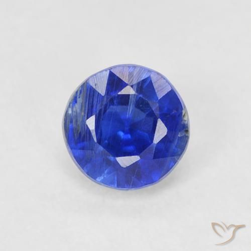 0.45ct Naturale Blu scuro Cianite, Rotondo, SI