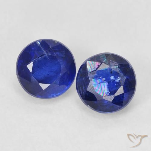 Gemme di Cianite Blu scuro naturale da 0.96 ct, Rotondo, VS-SI