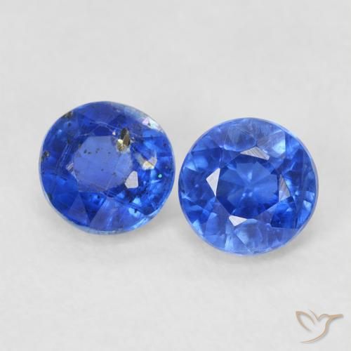 0.84ctw Naturale Blu scuro Cianite, Rotondo, SI