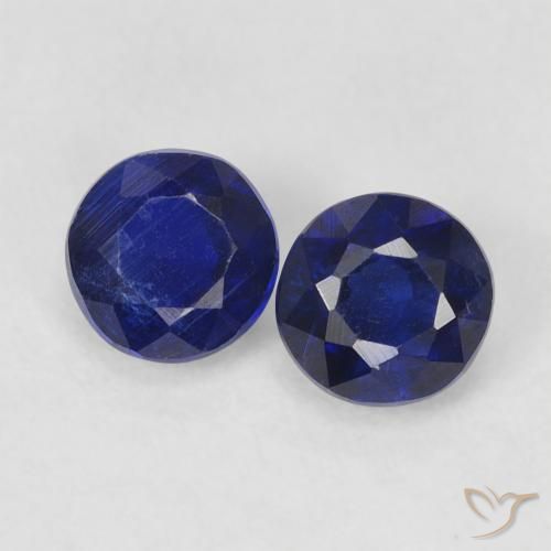 0.86ctw Naturale Blu scuro Cianite, Rotondo, VS-SI