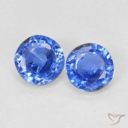 Gemme di Cianite Blu navy medio naturale da 0.71 ct, Rotondo, VS-SI