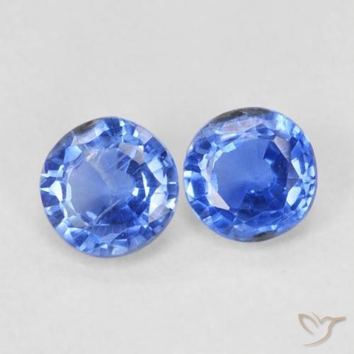 Gemme di Cianite Blu navy medio naturale da 0.71 ct, Rotondo, VS-SI