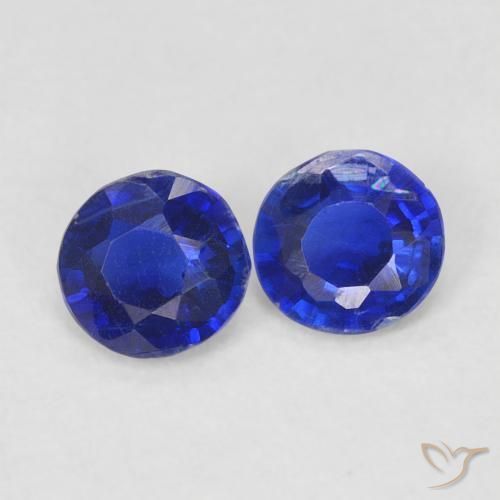 Gemme di Cianite Blu navy naturale da 0.52 ct, Rotondo, SI