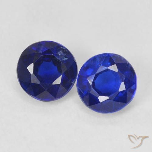 0.86ctw Naturale Blu scuro Cianite, Rotondo, VS-SI