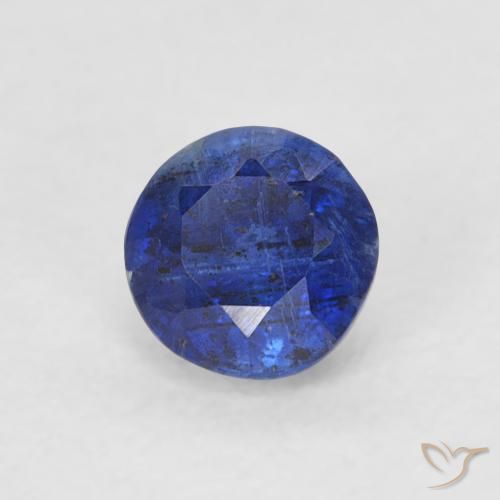 Cianite Blu navy naturale da 0.38 ct, Rotondo, SI