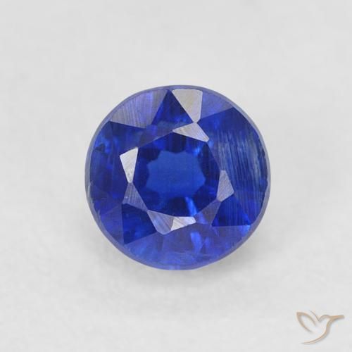0.51ct Naturale Blu scuro Cianite, Rotondo, SI
